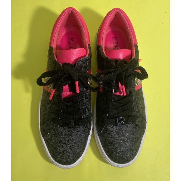 MICHAEL Michael Kors KEATON Mini MK Logo Side-Striped Sneakers Shoes 6M - Picture 1 of 5